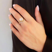 Load image into Gallery viewer, Thin Stackable Solitaire Diamond Dome Ring
