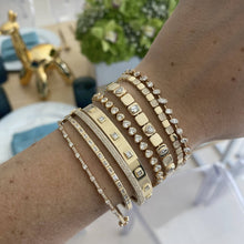 Load image into Gallery viewer, Small Golden Square Full Spaced Pave Bracelet

