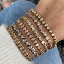 Load image into Gallery viewer, Multi Shape Bezel Diamond Tennis Bracelet
