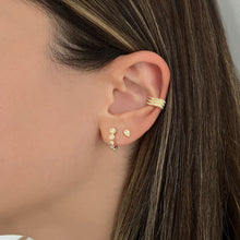 Load image into Gallery viewer, Bezel Diamond Open Hoop Earrings
