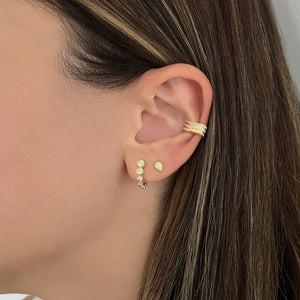 Bezel Diamond Open Hoop Earrings