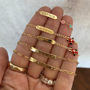 Id Enamel Flower and Star Girls Bracelet