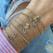 Load image into Gallery viewer, Fluted Side Pave Initial Bracelet

