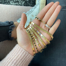 Load image into Gallery viewer, Small Golden Square Gemstone Bracelet
