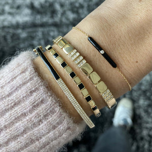Small Golden Square Spaced Enamel Bracelet