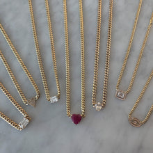 Load image into Gallery viewer, Pave Heart Cuban Chain Necklace
