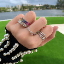 Load image into Gallery viewer, Diamond and Baguette Twist Ring
