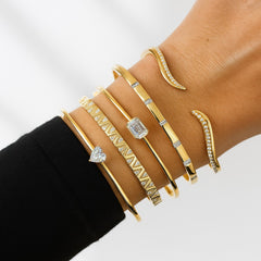 Chevron Diamond Bangle