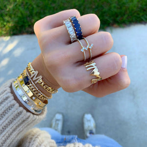 Double Band Baguette Ring