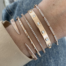Load image into Gallery viewer, Thin Pave with Spikes Bangle
