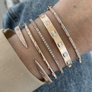 Thin Pave with Spikes Bangle