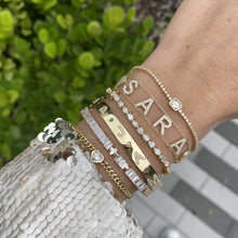Load image into Gallery viewer, Baguette Diamonds Sliding Bangle
