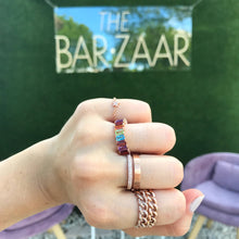 Load image into Gallery viewer, Gold Band with Pave Bar Ring
