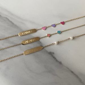 Id Enamel Flower and Star Girls Bracelet