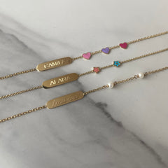 Pearls Girls Id Bracelet