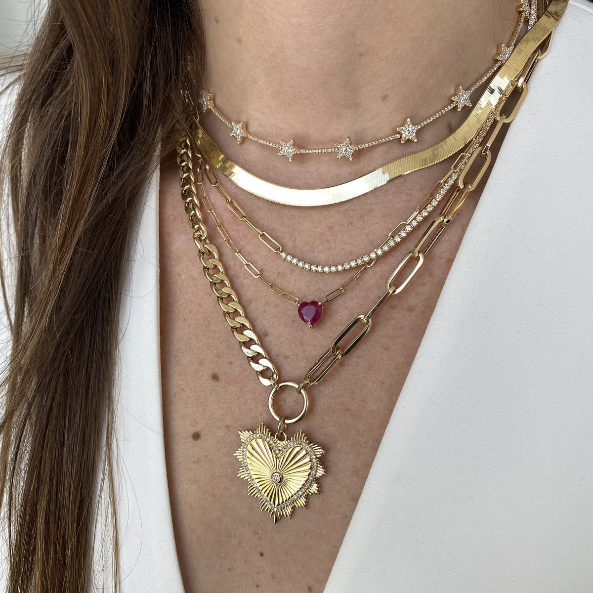 Half Cuban Half Paperclip Necklace – Alev Jewelry