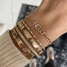 Load image into Gallery viewer, Pave Name Flat Cuban Bracelet
