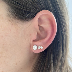 Two-Diamond Stud Earring (Single)