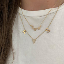 Load image into Gallery viewer, Gold Initials and Pave Heart Necklace
