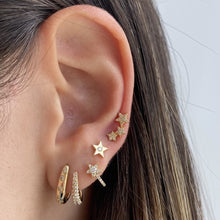 Load image into Gallery viewer, Two Wave Pave and Scattered Diamonds Wrap Earrings
