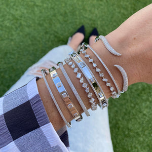 Clip On Baguette Diamond Bangle