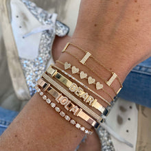 Load image into Gallery viewer, Thin Pave and Baguette Bangle
