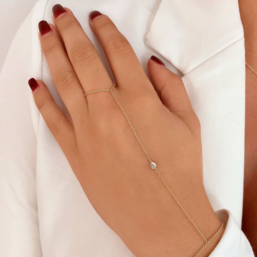 Bezel Diamond Hand Chain