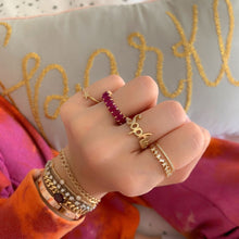 Load image into Gallery viewer, Double Band Disorganized Baguette Ring
