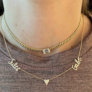 Two Diamond Names and Charm Necklace