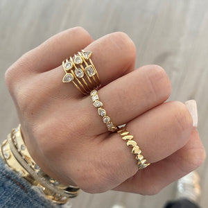 Bezel Diamond Multi Shape Ring