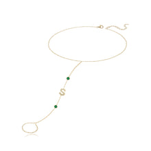 Load image into Gallery viewer, Two Initial and Birthstones Hand Chain
