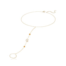Load image into Gallery viewer, Pave Initial and Gemstones Hand Chain
