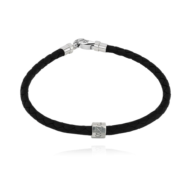 Initials Screw Leather Bracelet