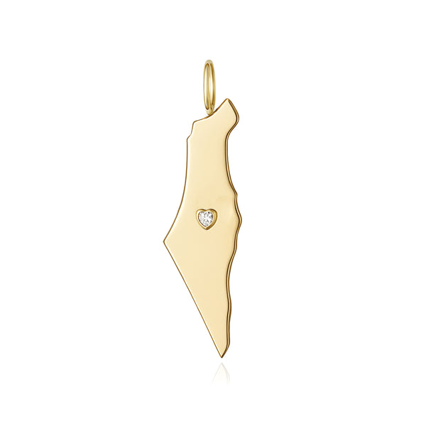 Gold and Diamond Solitaire Map of Israel