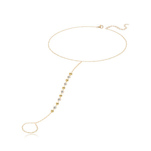 Gold and Diamonds Balls Hand Chain