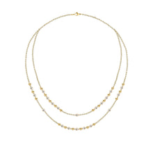 Load image into Gallery viewer, Gold and Diamonds Balls Double Chain Necklace
