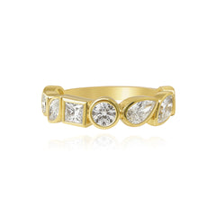 Large Bezel Diamond Multi Shape Ring