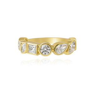 Large Bezel Diamond Multi Shape Ring