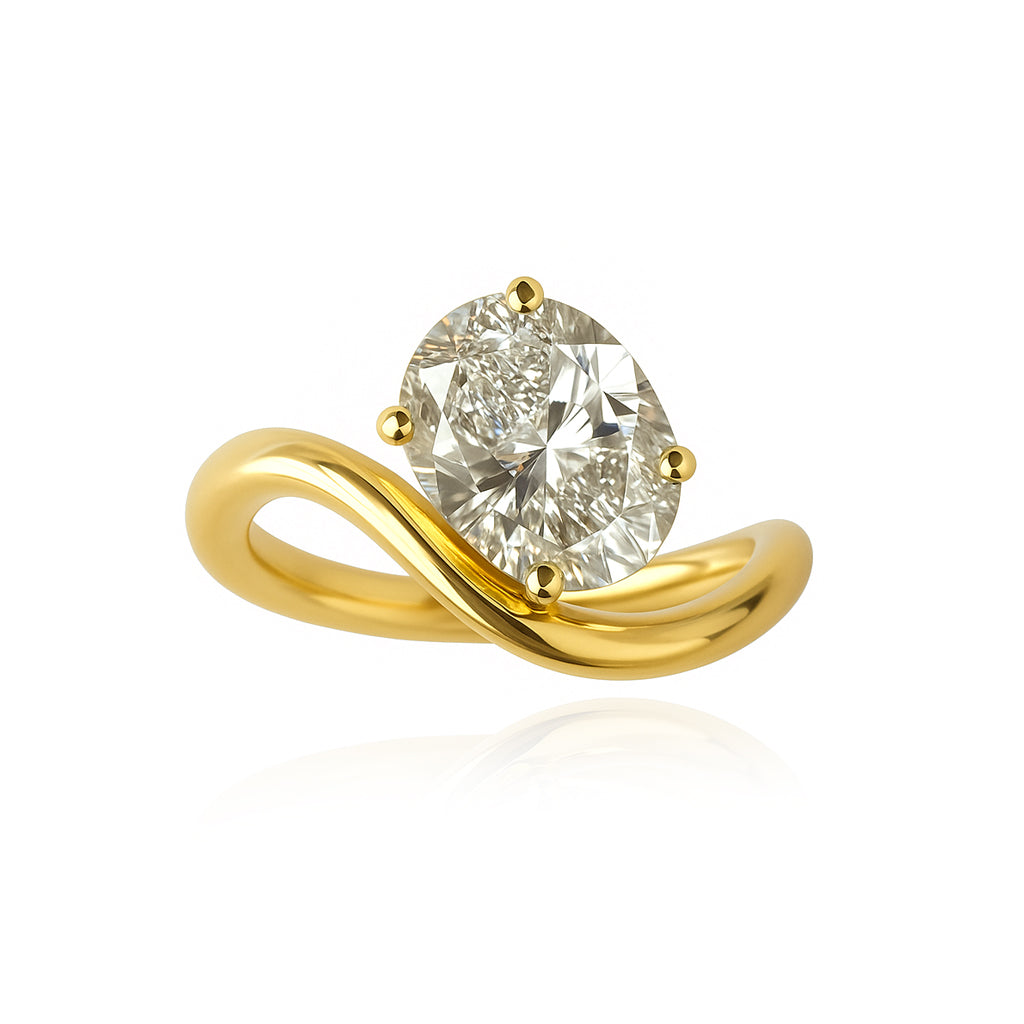 Thin Stackable Solitaire Diamond Dome Ring