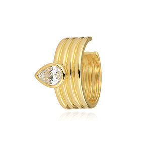 Ribbed Lab Diamond Cuff