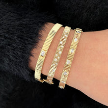 Load image into Gallery viewer, Thick Fluted Diamond Bangle
