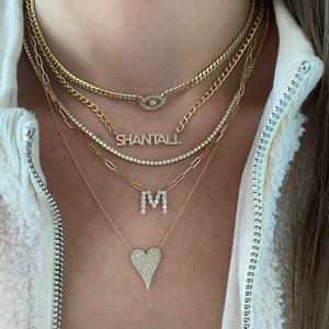 Large Diamond Initial Necklace