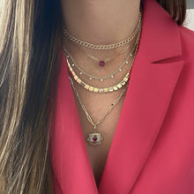 Load image into Gallery viewer, Large Solitaire Golden Square Necklace
