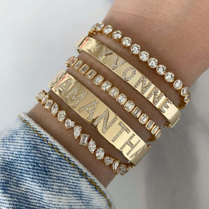 Jumbo Pave Personalized Bangle