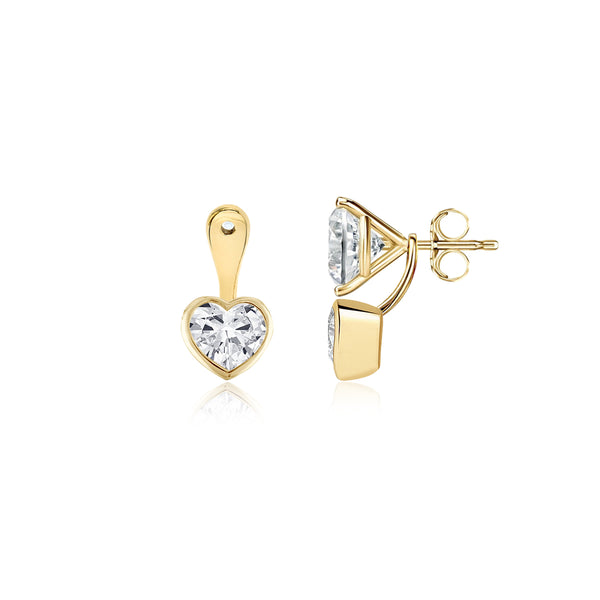 Solitaire Lab Diamond Bezel Jacket Earring (SINGLE)