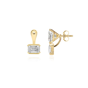 Solitaire Lab Diamond Half Bezel Jacket Earring (SINGLE)