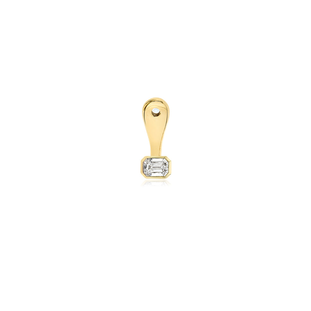 Solitaire Lab Diamond Bezel Jacket Earring (SINGLE)