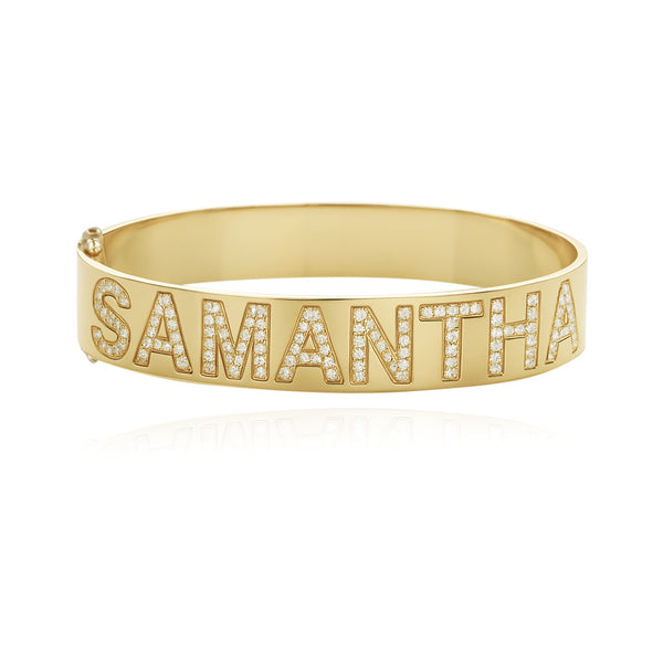 Jumbo Pave Personalized Bangle