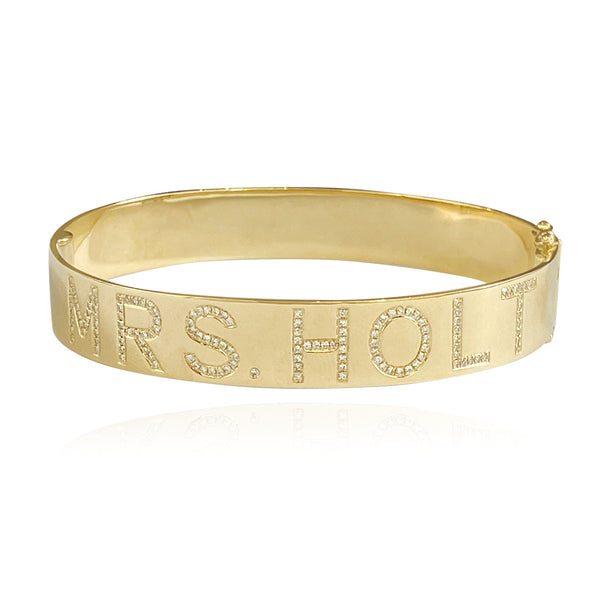 Jumbo Pave Personalized Bangle