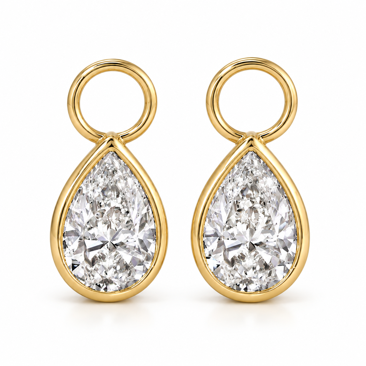 Lab Diamond Bezel Earring Charm